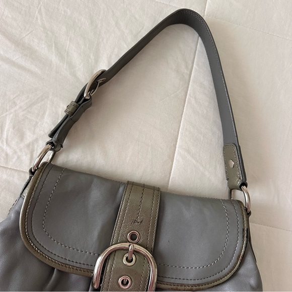Vintage Coach F15204 Grey SoHo Shoulder Buckle Bag - Picture 6 of 13